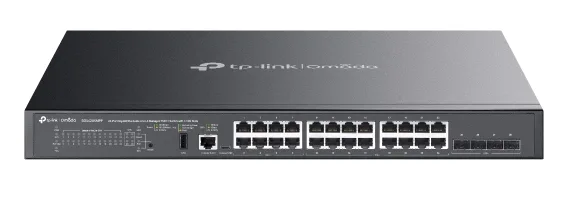 Switch Managed L3 TP-Link, 24-Port Gigabit Lite L3 Managed PoE++ si 4× 10G Slots, buget maxim PoE 500 W, metalic "SG5428XMPP" (timbru verde 2 lei)