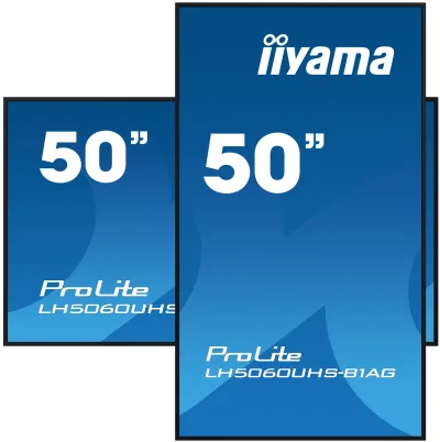 IIYAMA LFD LH5060UHS-B1AG 50" 4K UHD professional digital signage 3840x2160 16:9 500 cd/m2 1200:1 8ms Android 11 OS, iiSignage2, FailOver, EShare landscape, portrait "LH5060UHS-B1AG" (timbru verde 7 lei)