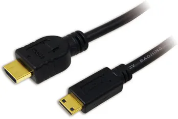 CABLU video LOGILINK, adaptor Mini-HDMI (Type C)(T) la HDMI (T), 1m, ver 1.4, conectori auriti, UHD 4K/ 30Kz, negru, "CH0021" (timbru verde 0.18 lei)