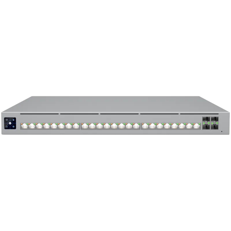Ubiquiti network switch ECS-48S-PoE-EU Enterprise Campus 24S PoE Enterprise-grade 24-port, Layer 3 Etherlighting PoE+++ switch with Stacking support and high-capacity 10 GbE RJ45 and 25G SFP28 "ECS-24S-POE-EU" (timbru verde 2 lei)