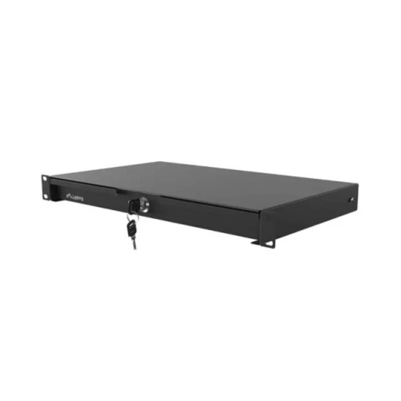 Drawer Lanberg 19", RAL color RAL9004, maximum load 30 kg, Range of adjustment 270 - 520 mm