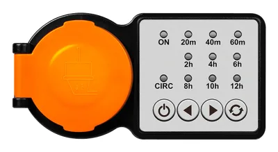PRELUNGITOR LOGILINK, Schuko x 1, 230 V/16 A, 50 Hz, max. 3500 W, timer, 4 butoane operare, IP44, negru-portocaliu, "ET0015" (timbru verde 0.18 lei)