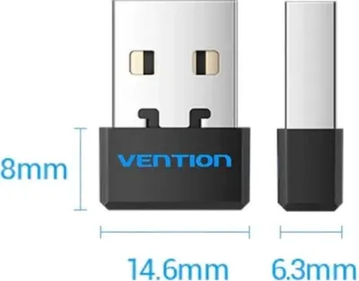 Adaptor retea Vention, extern, wireless, 2.4GHz, USB 2.0, IEEE802.11b/n/g, negru, "KDRB0" (timbru verde 0.08 lei) -6922794767294