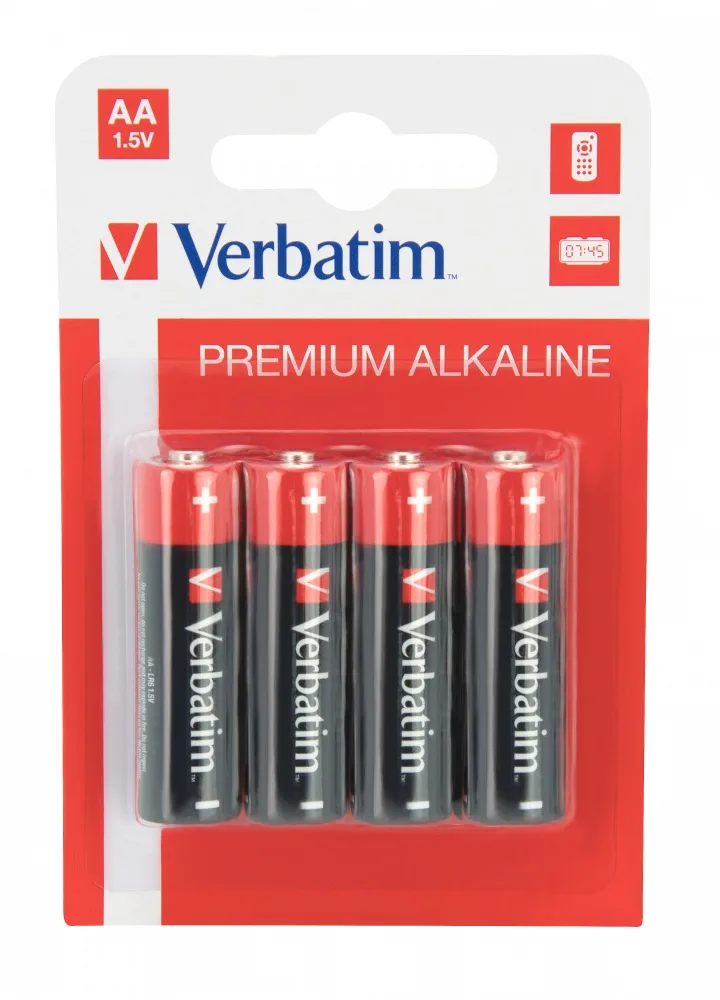 BATERIE VERBATIM  AA (R6), 1.5V alcalina,  4 buc., "49921" (timbru verde 0.32 lei)
