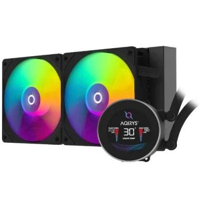 Cooler Procesor AQIRYS Hydra 240 AiO Black, Lichid, 12 cm, 2 ventilatoare