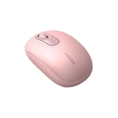 MOUSE Ugreen, "MU105" PC sau NB, wireless 2.4GHz, optic, 3/1 butoane/scroll, 2400 dpi, include baterie,  roz "90686" (timbru verde 0.18 lei) - 6957303896868