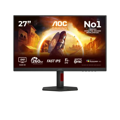 Monitor Gaming Fast IPS LED AOC 27" Q27G4ZR, QHD (2560 x 1440), HDMI, DisplayPort, Pivot, 160 Hz, 0.3 ms (Negru) "Q27G4ZR" (timbru verde 7 lei)