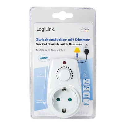 ADAPTOR LOGILINK, Schuko x 1, functie ajustare luminoasa, indicator led, IP20, 230 V/16 A, 50 Hz, 20-400 W pentru becuri luminoase, alb "PA0151" (include TV 0.18lei)