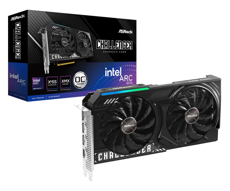 Placa video ASRock Intel Arc B570, 10GB GDDR6, PCI Express 4.0, 160-bit