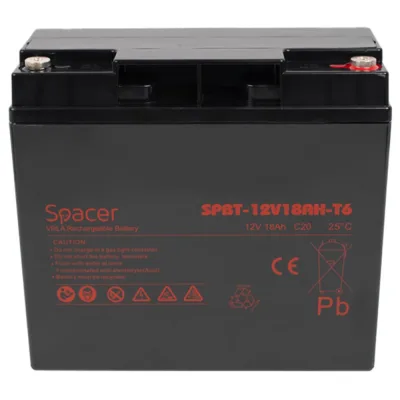 Acumulator UPS SPACER 12V/18Ah, negru