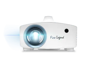 Videoproiector Fire Legend QF13s, LED 30.000 ore, 8.000 lumeni/ 350 ANSI standard, 1080p (1,920 x 1,080), Maximum: 4K2K (3,840 x 2,160), 16:9/ 4:3, 1.000:1, 1.37 (75"@1.7m), boxa 5W, HDMI, USB type A, AV (Composite + Audio R/L), DC Out (5V/1A, USB Type