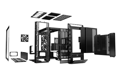 CARCASA be quiet! "DARK BASE PRO 901", Tower, ATX, fara sursa, 4xfan, USB 3.2 gen 2, USB Type-C x 1, audio, mic, PSU shroud, 8 sloturi expansiune, iluminare ARGB, negru, "BGW50" (timbru verde 0.4lei)