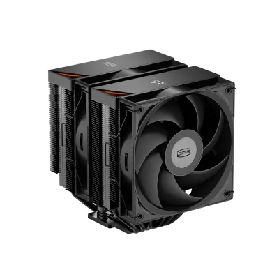 COOLER PCCooler "RT620 Pro Digital ARGB" skt. Intel si AMD, racire cu aer, vent. 2 x 120mm, 500 - 2200 rpm, 6 heatpipes, inaltime 158mm, iluminare ARGB,"RT620Pro Digital BK"  (timbru verde 0.8 lei)