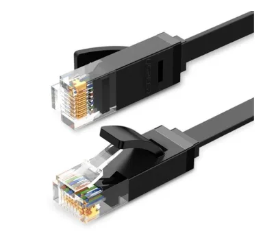 PATCH CORD UTP Ugreen Cat6, "NW102" fire din cupru, flat cable, viteza maxima 1 Gbps, 5m, negru "50176" (timbru verde 0.18 lei) - 6957303851768