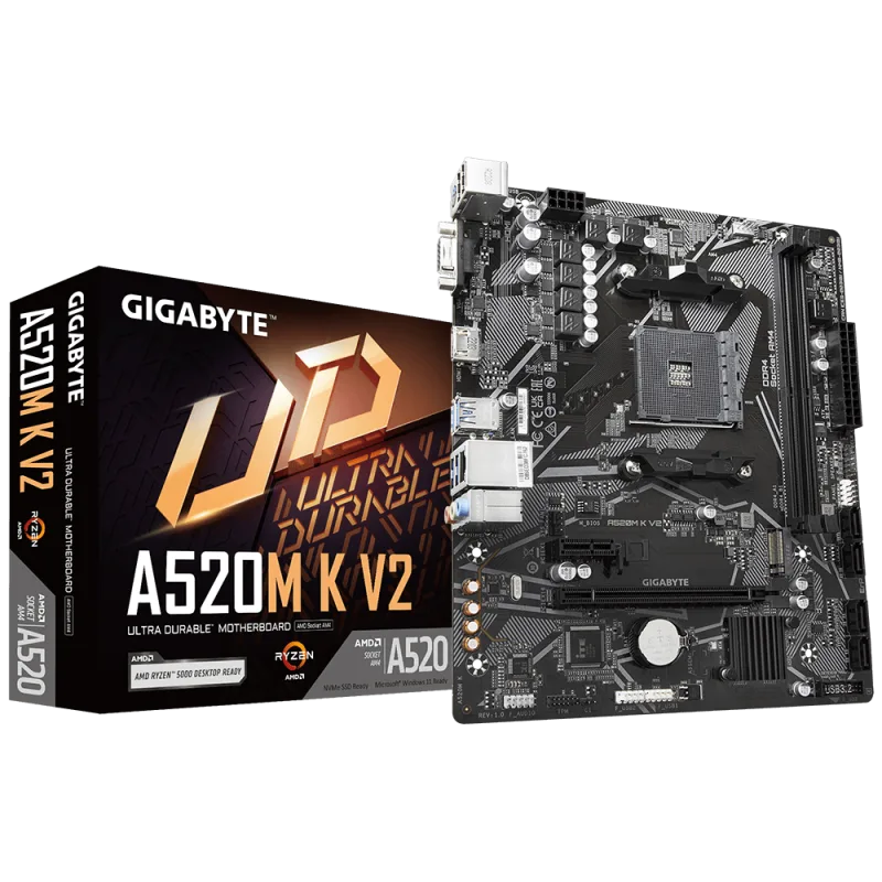 Placa de baza Gigabyte A520M K V2, Socket AM4, DDR4, Micro-ATX