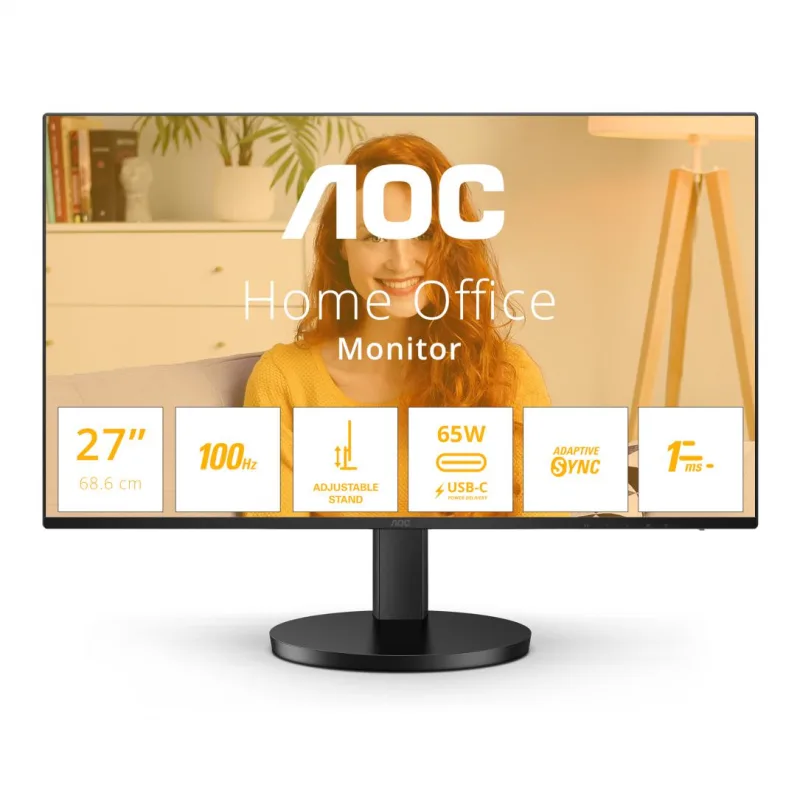 Monitor Consumer AOC Q27B3CF2, 27", 2560 x 1440 pixeli, Black, 3 ani Garantie