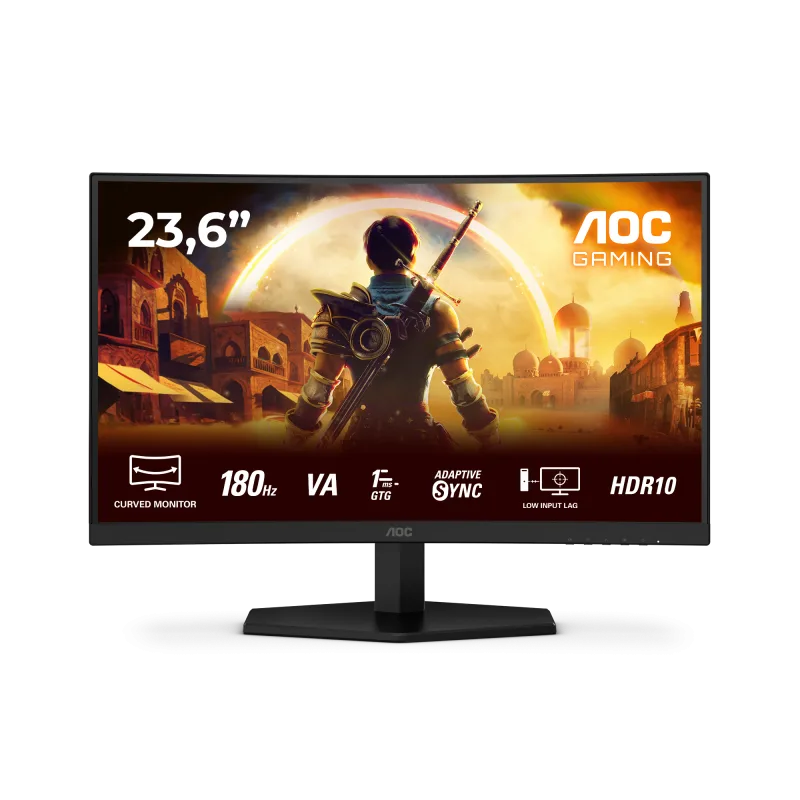 Monitor Gaming AOC C24G42E, 23.6", 1920 x 1080 pixeli, Black, Red, 3 ani Garantie