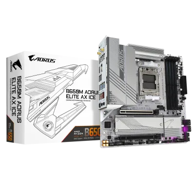 Placa de baza Gigabyte B650M AORUS ELITE AX ICE, Socket AM5, DDR5, Micro-ATX