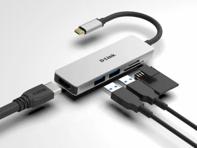 Docking station D-Link DUB-M530, USB Type-C, Aluminiu, 2 ani Garantie