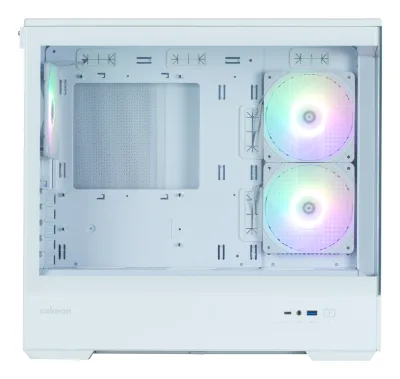 CARCASA Zalman "P30 v2", mini tower, gaming, fara sursa, suporta 9xfan, 3xfan inclus, PSU shroud, USB Type-C x 1, USB 3.1 gen1 x 1, audio+mic, 5 sloturi expansiune, alb, "P30 White V2" (timbru verde 0.24lei)