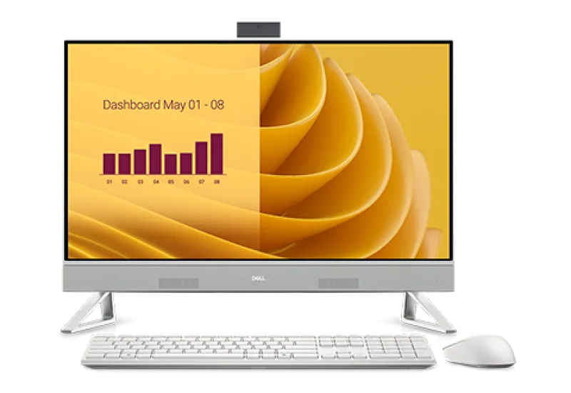 All-in-One Consumer DELL EC27250 cu procesor Intel Core 7 150U pana la 5.4 GHz, 27 inch, FHD, 32 GB, Intel Graphics, Windows 11 Pro, White, 3 ani Garantie