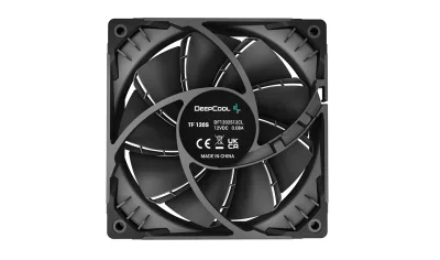 VENTILATOR  DEEPCOOL PC TF120S BLACK, 120x120x25 mm, 1500rpm, control PWM, fara LED, 1 ventilator, 4-pin PWM, negru, "DP-GS-H12FDB-TF120S-BK"