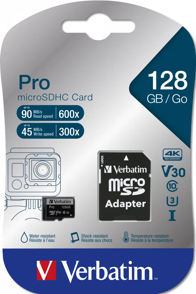 MEMORIE SD CARD VERBATIM 128GB CLASA 10 ADAPTOR INCLUS "47044" (TIMBRU VERDE 0.03 LEI)