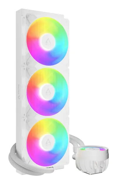 COOLER Arctic "Liquid Freezer III Pro 420 ARGB", skt. LGA1851, LGA 1700, AM4, AM5, racire cu lichid, 3 x 140mm, 400 - 2500 RPM, ARGB adresabil, alb "ACFRE00189A" (timbru verde 2.00 lei)