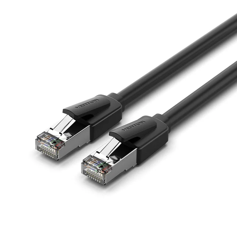 Patch cord SFTP Vention, Cat. 8, RJ-45 (T) la RJ-45 (T), 0.5m, AWG 28, 40 Gbps, ecranat, negru, "IKKBD" (timbru verde 0.08 lei) - 6922794780309
