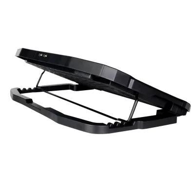 Stand Spacer notebook 17″ Gaming, sita metal, Airflow: 72CFM, 2xfan 12.5cm, 2xfan 7cm cu led albastru, ventilatoare 125 mm x 2 buc, 70 mm x 2 buc, viteza rotatie maxima 1500 +/-10% RPM