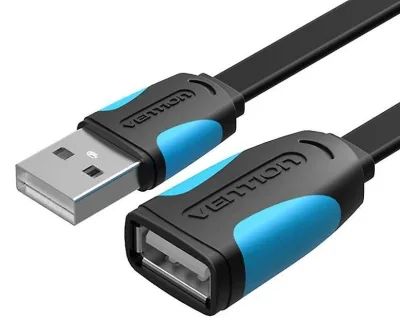 Cablu USB prelungitor Vention, USB 2.0 (T) la USB 2.0 (M), 2m, 480 Mbps, PVC, negru, "CBIBH" (timbru verde 0.08 lei) -6922794748514
