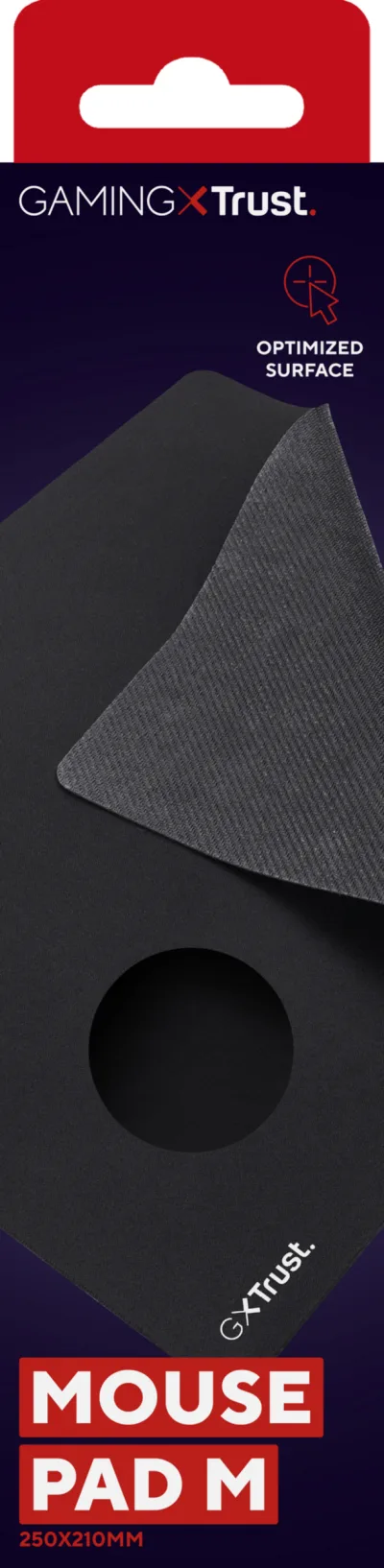 Mouse PAD TRUST, "GXT 752", gaming, cauciuc si material textil, 250 x 210 x 3 mm, negru, "TR-21566"