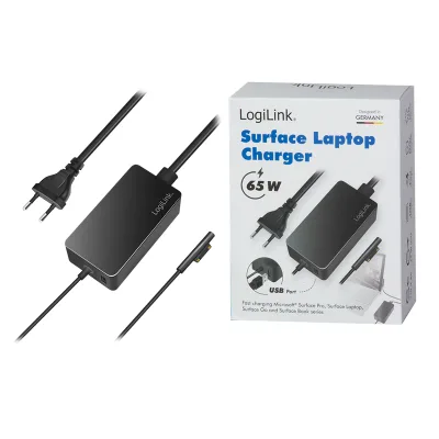 ALIMENTATOR retea 220V LOGILINK, pentru Microsoft Surface, compatibil cu Pro si Laptop/Go/Book, 65W, USB 5V/4A, 1.5m, negru, "PA0309" (timbru verde 0.18 lei)