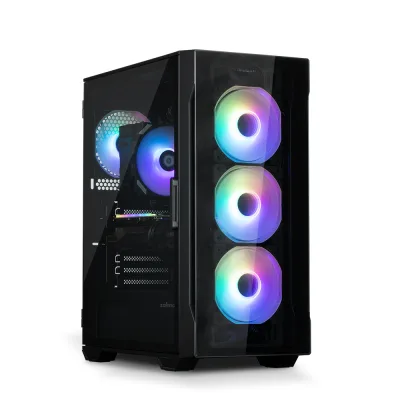 CARCASA Zalman "i3 Neo TG", middle tower, gaming, fara sursa, suporta 8xfan, 4xfan inclus, PSU shroud, USB 3.1 gen1 x 2, USB 2.0 x 1, audio+mic, 7 sloturi expansiune, negru, "i3 NEO TG Black" (timbru verde 0.32lei)