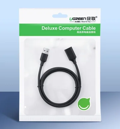 CABLU USB Ugreen prelungitor, "US129" USB (T) to USB (M), 5m, negru, "90722" (timbru verde 0.18 lei) - 6957303897223