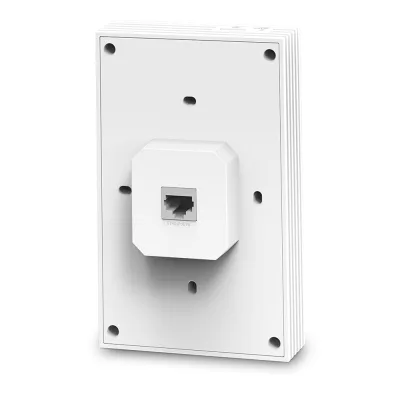 ACCESS POINT TP-LINK wireless AX3000 Mbps dual band Wall Plate WiFi 6, 4x10/100/1000 Mbps Ethernet Ports (1xPoE OUT) 2 antene interne,IEEE802.3af/at PoE,de perete"EAP655-Wall" (timbru verde 0.8 lei)