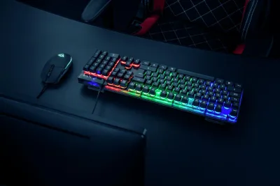 Kit Wired tastatura si mouse Trust GXT 838 Azor, taste numerice, negru