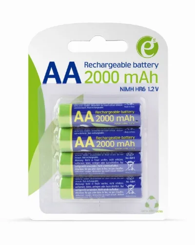 ACUMULATOR GEMBIRD  AA (R6), 1.2V NiMH  2000mAh, 4 buc., "EG-BA-AA20R4-01" (timbru verde 0.16 lei)