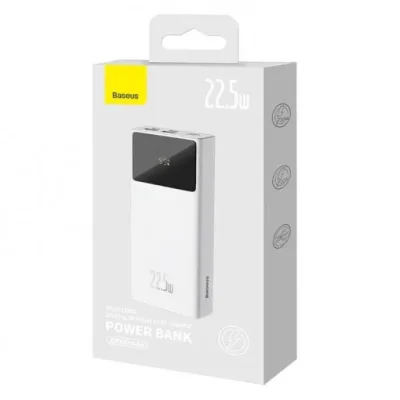 POWER BANK Baseus Star-Lord Digital Display, 30000mAh, 22.5W, 2 x USB; 1 x USB Type-C, digital display pt. status baterie, total 3A, alb, "PPXJ080102" (timbru verde 0.98 lei) - 6932172620721