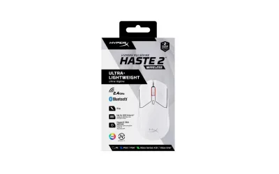 Mouse Gaming Wireless HyperX Pulsefire Haste 2 Wireless, 26000 dpi, Alb