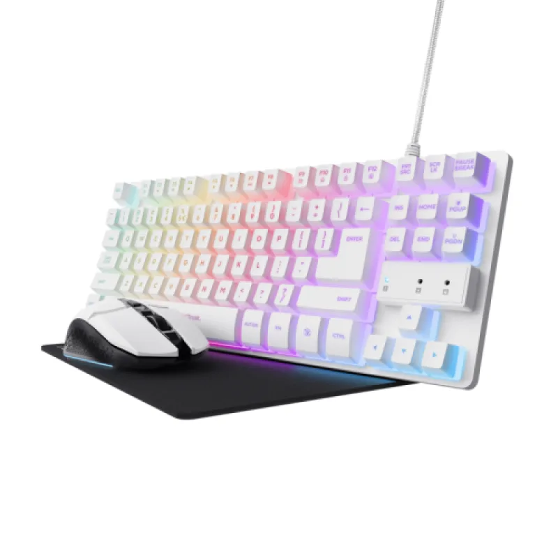 Tastatura Mecanica Trust GXT 794W, RGB, USB, Alb, US