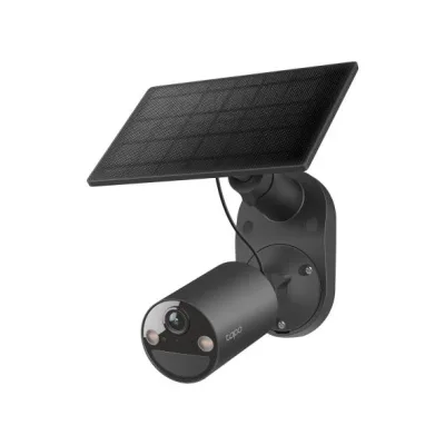 Solar-Powered Security Camera Kit 1 × Tapo C411, 1 × Tapo A201 SPEC:1080p (1920*1080), 2.4 GHz, Solar panel (5.2V, 2.5W) FEATURE: Non-Stop Power, Flexible Solar Installation, Smart Detection and Notifications (motion, people), Color Night Vision, Sound