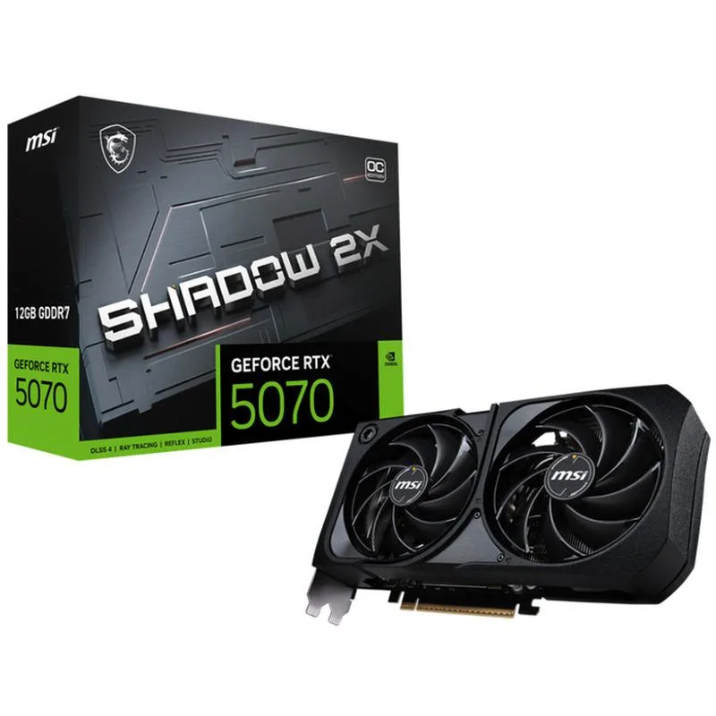 Placa video MSI GEFORCE RTX 5070 SHADOW 2X OC, 12GB GDDR7, PCI Express 5.0, 192-bit