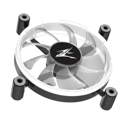 Ventilator Zalman "ZM-LF120", 120mm, 800 - 1300 RPM, EBR Bearing, 43 CFM, 2x inel LED RGB, 4pin PWM, negru, "ZM-LF120" (timbru verde 0.18lei)