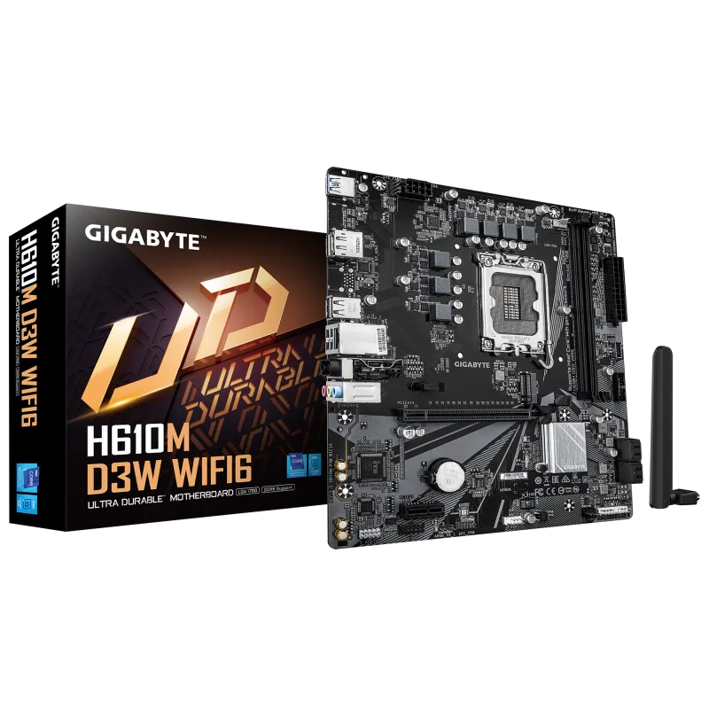 Placa de baza Gigabyte H610M D3W WIFI6, Socket 1700, DDR5, Micro-ATX