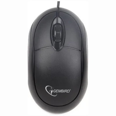 MOUSE GEMBIRD, PC sau NB, cu fir, USB, optic, 1000 dpi, butoane/scroll 3/1, , negru, "MUS-U-01" (timbru verde 0.18 lei)
