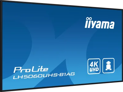 IIYAMA LFD LH5060UHS-B1AG 50" 4K UHD professional digital signage 3840x2160 16:9 500 cd/m2 1200:1 8ms Android 11 OS, iiSignage2, FailOver, EShare landscape, portrait "LH5060UHS-B1AG" (timbru verde 7 lei)