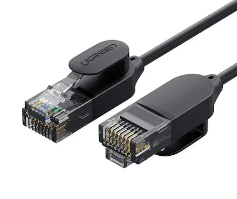 PATCH CORD UTP Ugreen Cat6A, "NW122" fire din cupru, tiny cable, viteza maxima 10 Gbps, 1m, negru "70332" (timbru verde 0.18 lei) - 6957303873326