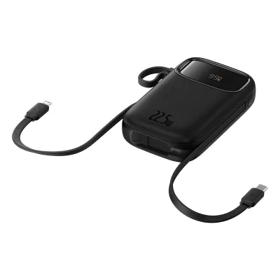 POWER BANK Baseus EnerFill FC31, 20000mAh, 22.5W, display, 1 x USB, cablu integrat USB Type-C si Iphone Lightning, negru, "P10082107123-00" (timbru verde 0.98 lei) - 6932172691196