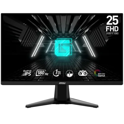 MSI G255F 24.5inch Flat Rapid IPS 1920x1080 FHD 180Hz 1ms HDMIx2 DP "G255F" (timbru verde 7 lei)